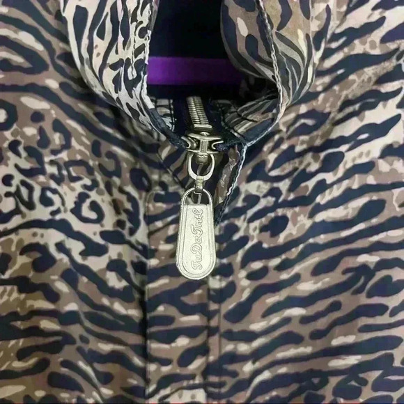 Fuda Vintage Multi-Tone Brown Animal Full Zip 100% Silk Jacket Size M - Picture 6 of 14